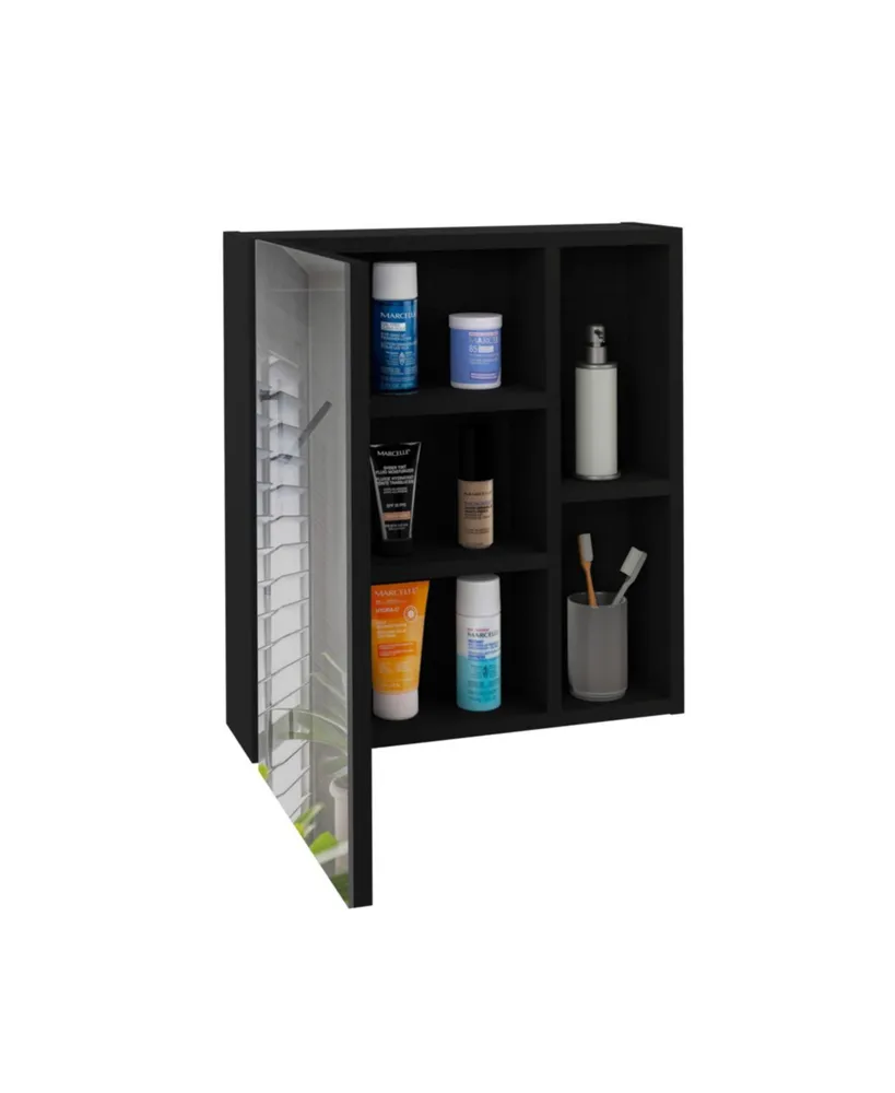 Simplie Fun Labelle Medicine Cabinet With Mirror, Five Internal Shelves, Single Door