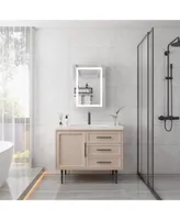 Simplie Fun 20 X 28 Inch Bathroom Medicine Cabinet With Mirror Wall Mounted Led Bathroom Mirror Cabinet