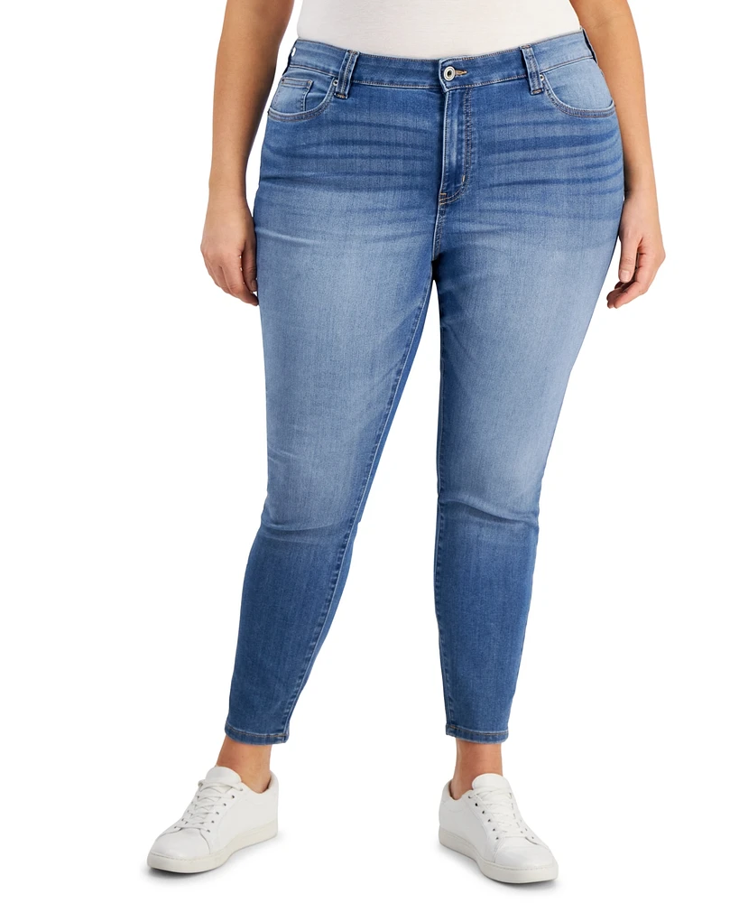 Celebrity Pink Trendy Plus Mid Rise Infinite Stretch Dawson Super-Skinny Jeans