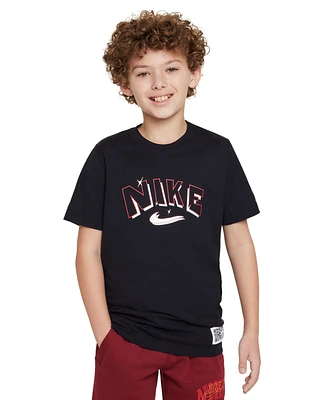 Nike Big Boys Sportswear Crewneck Cotton Stars Graphic T-Shirt