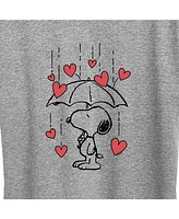 Air Waves Trendy Plus Peanuts Snoopy Valentine's Day Graphic T-shirt