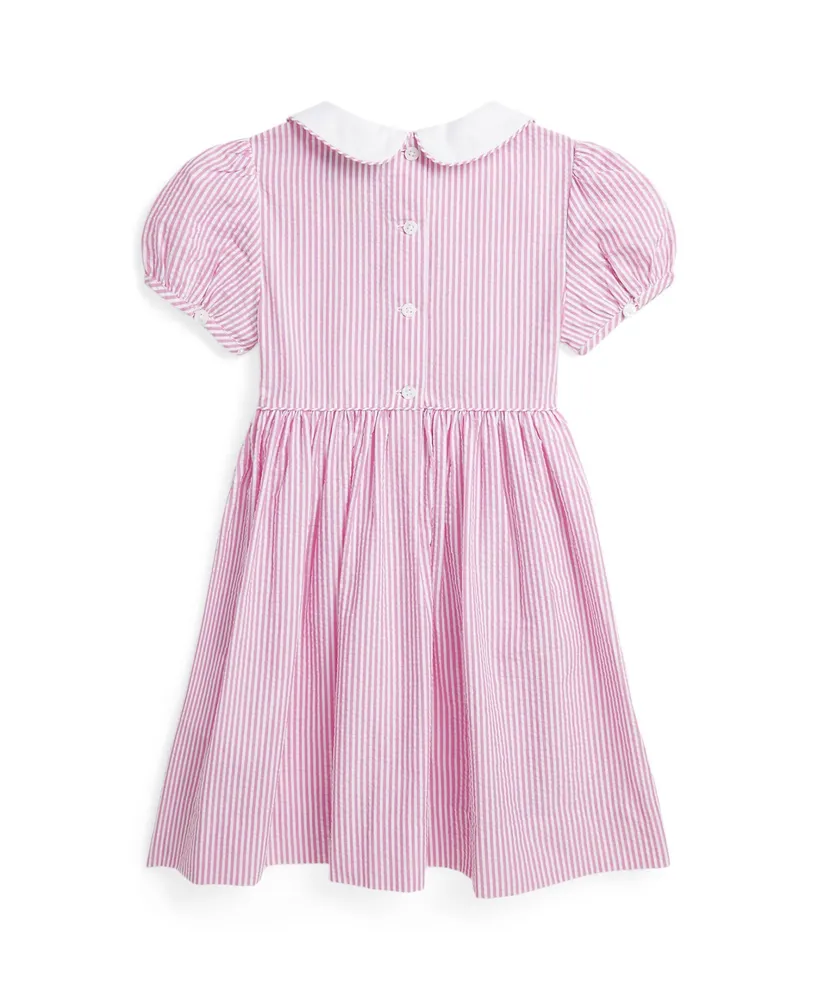 Polo Ralph Lauren Toddler and Little Girls Striped Smocked Cotton Seersucker Dress