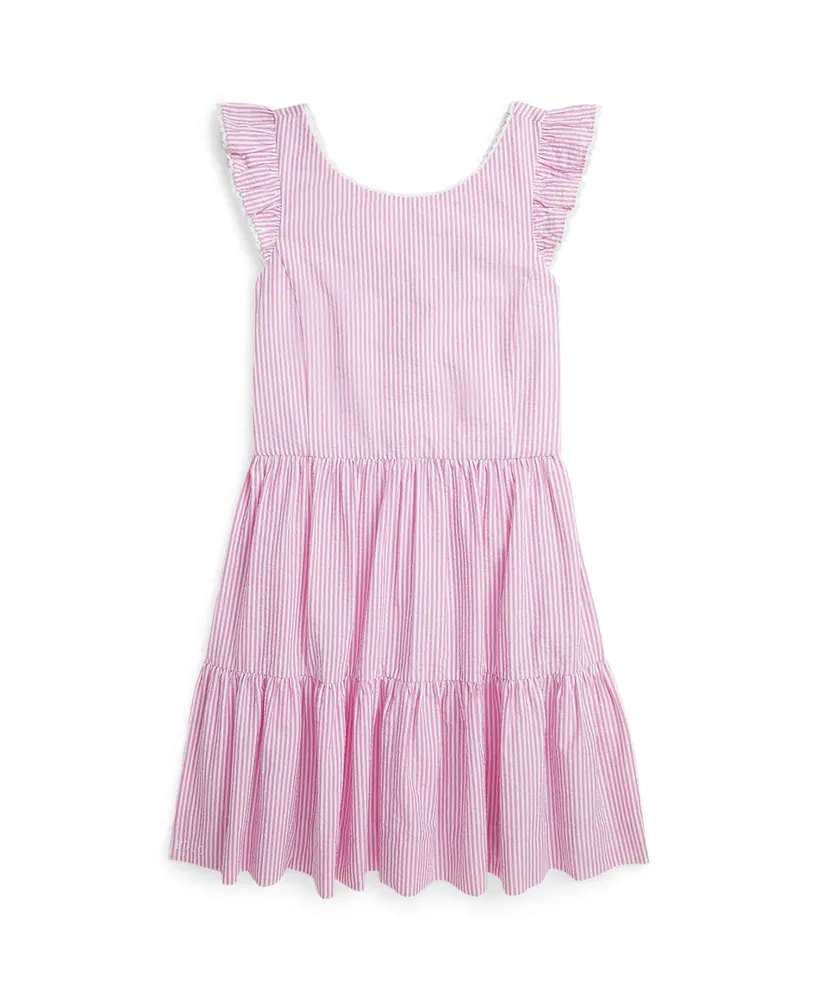 Polo Ralph Lauren Big Girls Striped Cotton Seersucker Dress