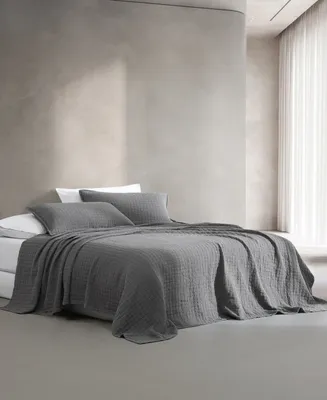 Calvin Klein Essential Garment Washed Cotton Jacquard Coverlet