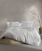 Calvin Klein Washed Texture Solid Cotton Jacquard Duvet Cover Sets