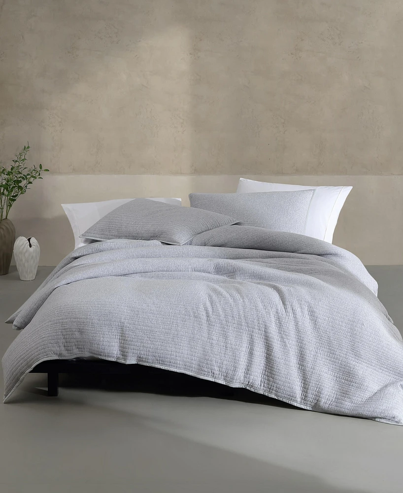 Calvin Klein Modern Cotton Ribbed Matelasse Melange Tencel Jersey 3 Piece Duvet Cover Set