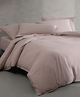 Calvin Klein Naturals Solid Cotton Tencel 3 Piece Duvet Cover Set, King