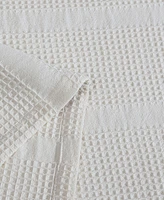 Calvin Klein Waffle Stripe Cotton Blanket