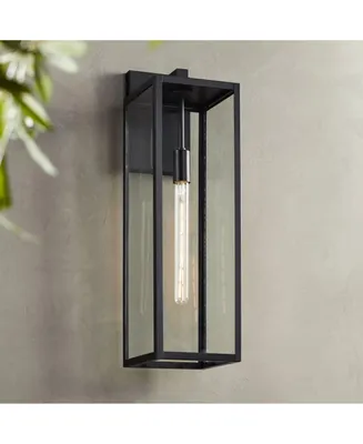 Titan Modern Industrial Outdoor Wall Light Fixture Mystic Black 27" Clear Glass Panels for Exterior Barn Deck House Porch Yard Patio Outside Garage Fr