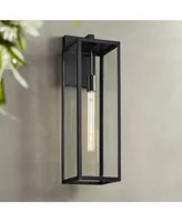 Titan Modern Industrial Outdoor Wall Light Fixture Mystic Black 27" Clear Glass Panels for Exterior Barn Deck House Porch Yard Patio Outside Garage Fr