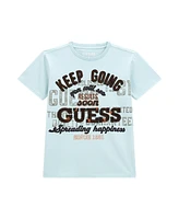 Guess Big Boys Short Sleeve with Applique Embroidery and Screen Print Verbiage T-shirt