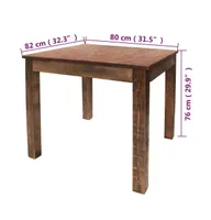 Dining Table Solid Reclaimed Wood 32.3"x31.5"x29.9"