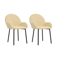 Dining Chairs 2 pcs Cream Velvet