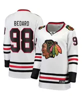 Women's Fanatics Connor Bedard White Chicago Blackhawks Away Premier Breakaway Player Jersey