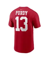 Big Boys Nike Brock Purdy Scarlet San Francisco 49ers Player Name and Number T-shirt