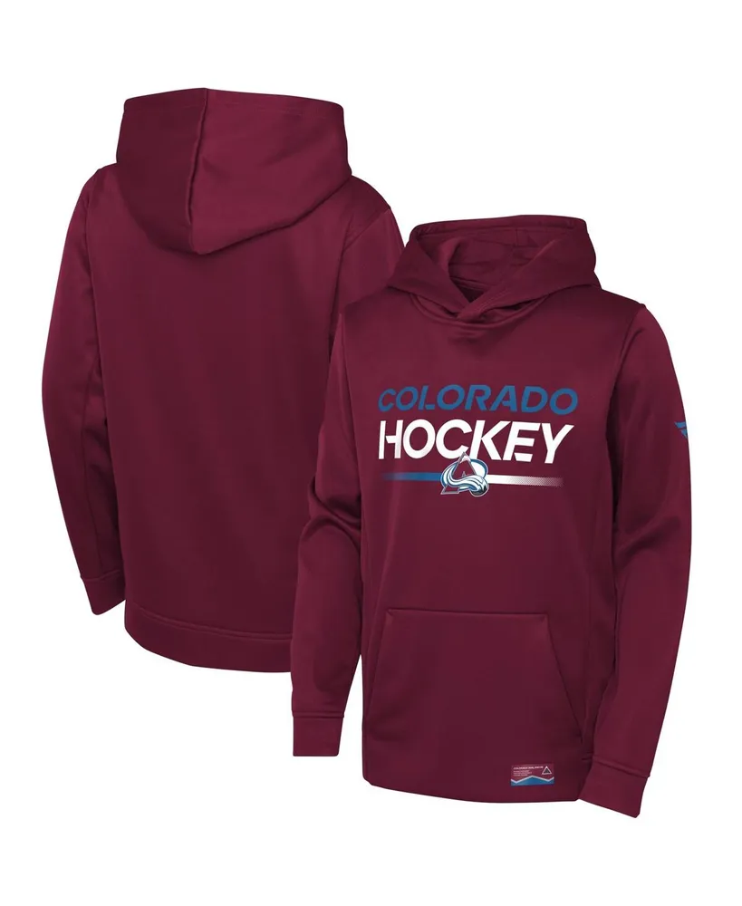 Big Boys Fanatics Burgundy Colorado Avalanche Authentic Pro Pullover Hoodie