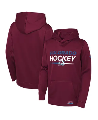 Big Boys Fanatics Burgundy Colorado Avalanche Authentic Pro Pullover Hoodie