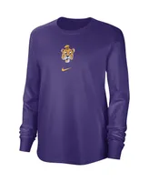 Women's Nike Purple Distressed Lsu Tigers Vintage-Like Long Sleeve T-shirt