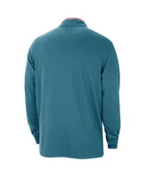 Men's Nike Teal Brooklyn Nets 2023/24 City Edition Authentic Coaches Half-Zip Sweatshirt