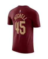 Men's Nike Donovan Mitchell Burgundy Cleveland Cavaliers Icon 2022/23 Name and Number T-shirt