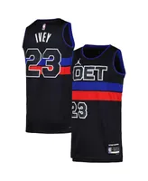 Men's and Women's Jordan Jaden Ivey Black Detroit Pistons Swingman Jersey - Statement Edition