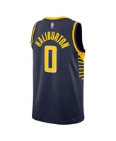 Men's and Women's Nike Tyrese Haliburton Navy Indiana Pacers Swingman Jersey - Icon Edition