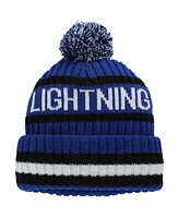 Men's '47 Brand Blue Tampa Bay Lightning Bering Cuffed Knit Hat with Pom