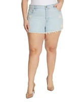 Jessica Simpson Trendy Plus Hug Me High-Rise Jean Shorts