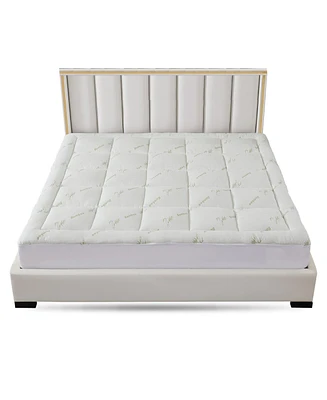 Cheer Collection Rayon from Bamboo Mattress Topper Filled with Shredded Memory Foam