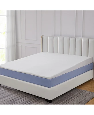 Cheer Collection Acid Reflux Bed Wedge Mattress Topper for Sleeping with Gel-Infused Memory Foam - King