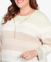 Alfred Dunner® Stripe Top with Necklace