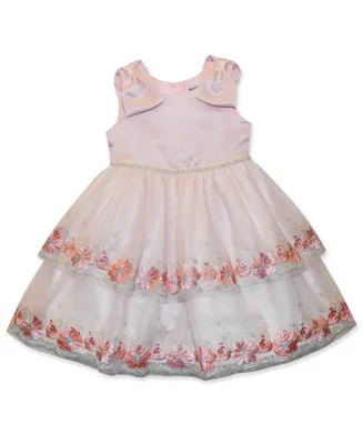 Blueberi Boulevard Baby Girls Tiered Embroidery Dress