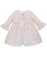 Blueberi Boulevard Baby Girls Multi Colored Seersucker Coat Dress Set