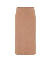 Nana'S Women's Mid-Rise Knitted Midi Skirt of Premium Stretchy Fabric