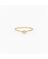 Thin Crystal Solitaire Ring