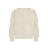 Girls Mia Classic Cotton Lace Cardigan