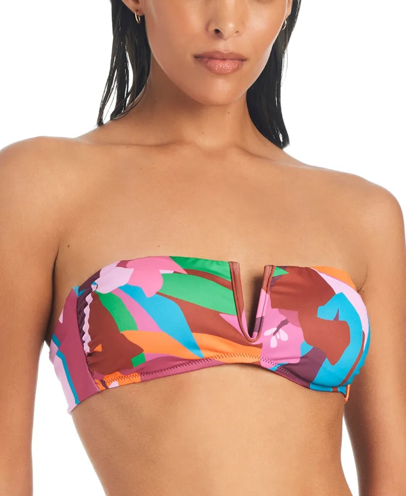 Sanctuary Women's Tropic Mood Printed V-Wire Bandeau Bikini Top