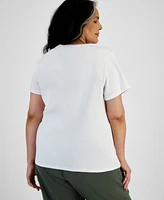 Style & Co Plus Short-Sleeve Henley Top