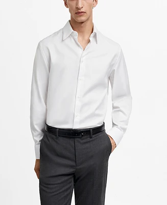 Mango Men's Regular-Fit Structured Dress Shirt