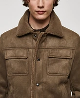 Mango Men's Shearling-Lined Jacket