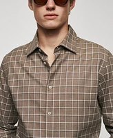 Mango Men's Check Flannel Cotton Shirt