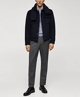 Mango Men's Pocketed Wool-Blend Jacket