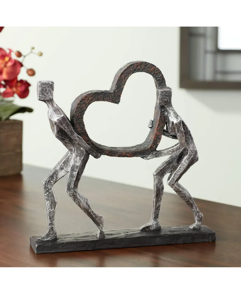 The Weight of Love 12" High Figurines and Heart Sculpture - Dahlia Studios