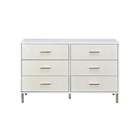 Streamdale Furniture Myles Dresser, White, Champagne & Gold Finish