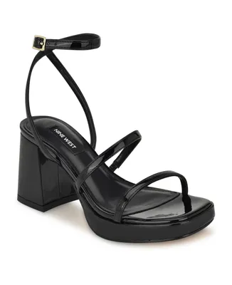 Nine West Women's Flame Square Toe Strappy Dress Sandals