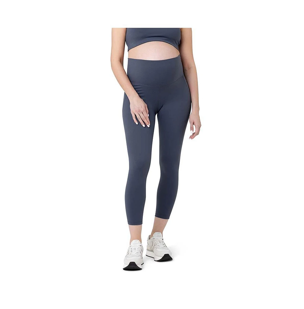 Ripe Maternity Tempo Active Crop Legging Blue Steel