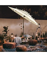 Yescom 9 Ft 3 Tier Patio Umbrella with Solar Powered Led Crank Tilt Button Aluminum