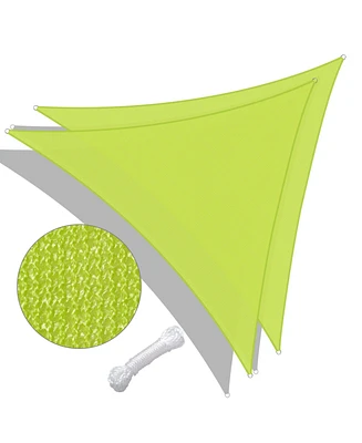 2 Pack 25 Ft 97% Uv Block Triangle Sun Shade Sail Canopy Cover Net Outdoor Lawn