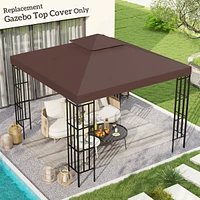 Outsunny 9.84' Gazebo Replacement Canopy for 01 -0153, 100100-076, Coffee