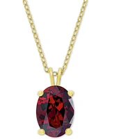 2-Pc. Set Garnet Pendant Necklace & Stud Earrings (2-5/8 ct. t.w.) in 14k Gold-Plated Sterling Silver